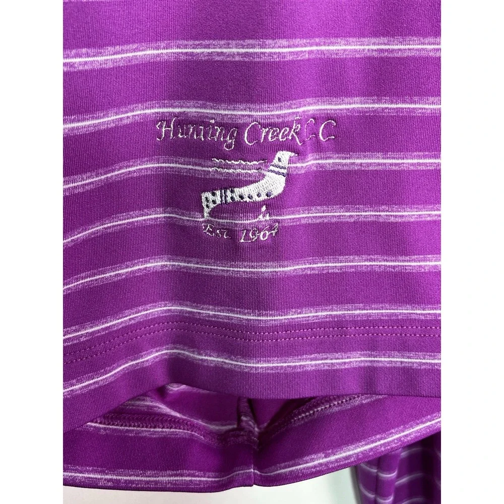 Nike Golf Dri-Fit Polo Shirt Men's Sz XL Purple with White Stripes‎ Lightweight